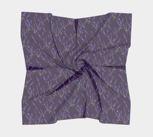 100% Silk Charmeuse Lavender Pattern Scarf