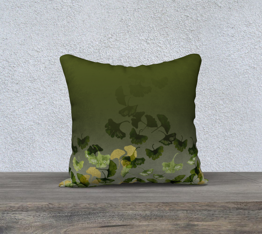 Ginkgo and Gold 18x18 Pillow Cover