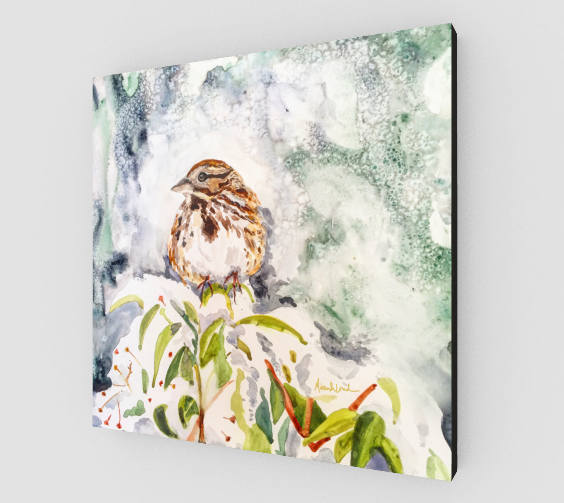 Song Sparrow in the Snow Gallery Wrapped Canvas