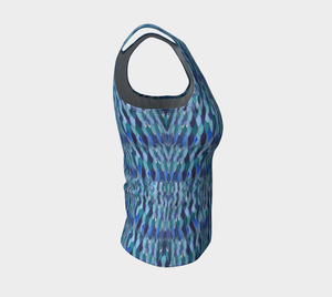 Blue Waves Abstract Fitted Tank