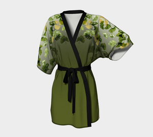Ginkgo and Gold Kimono Robe