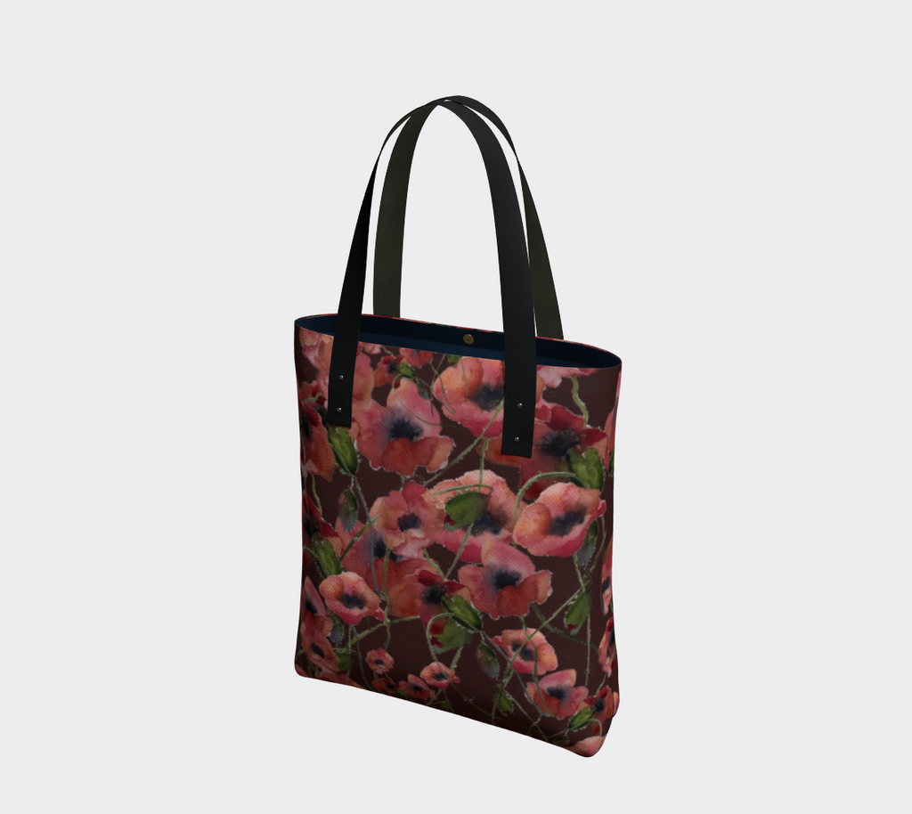 Poppies Elegant Handbag on Rich Caramel