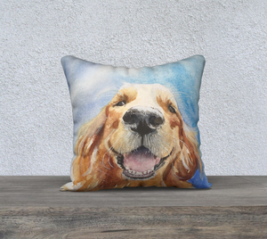 Hobbes the Golden Retriever Pillow Cover 18" x18"