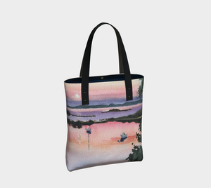 Moonrise Over the Cove Elegant Lined Handbag