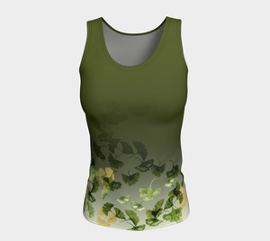 Ginkgo and Gold Fitted Tank (Long)