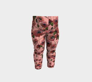 Poppies and Pink Baby Leggings 6 months - 3 years