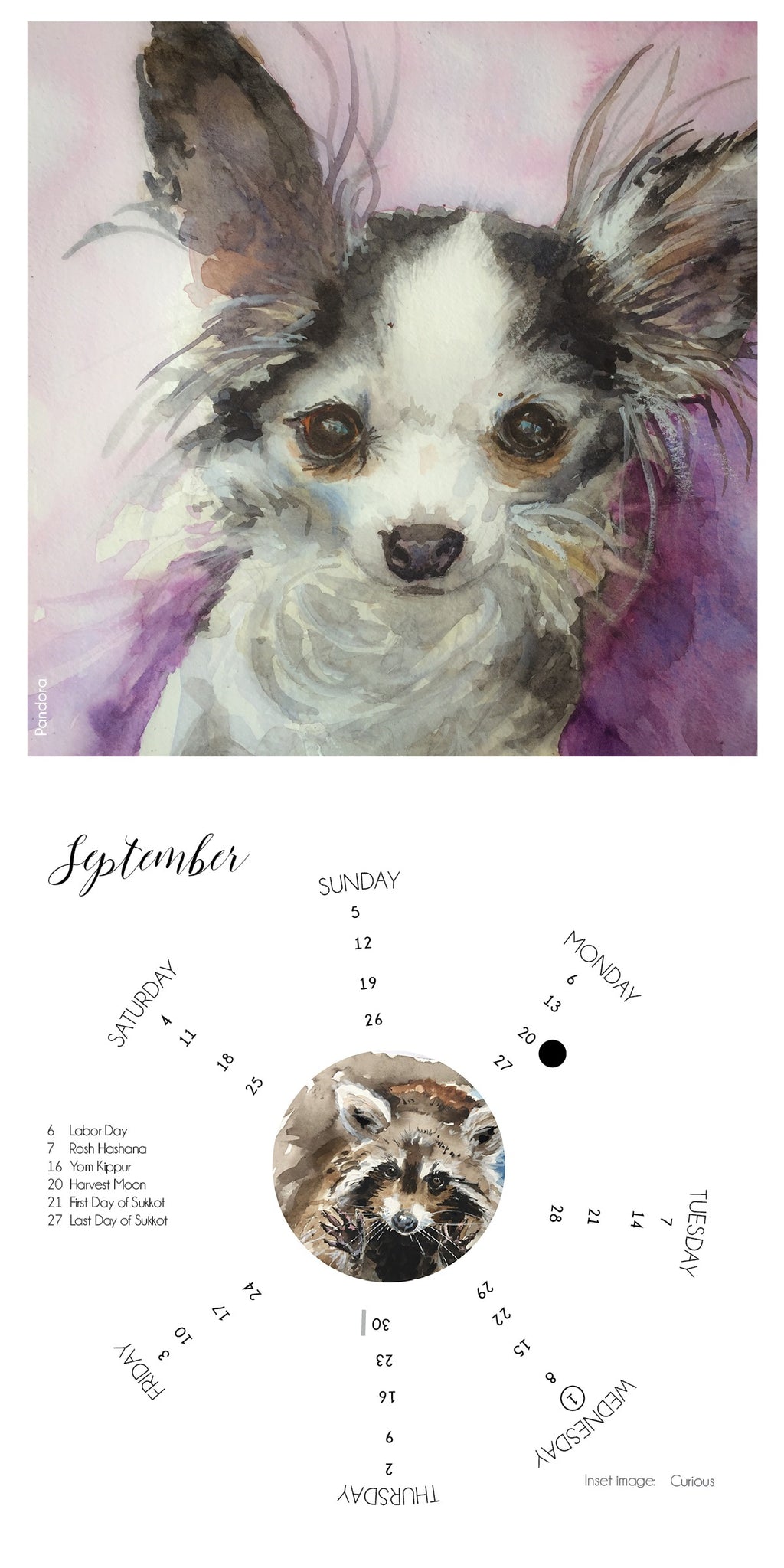 2021 Celebrating Animals Calendar with 24 Paintings by Miranda Loud