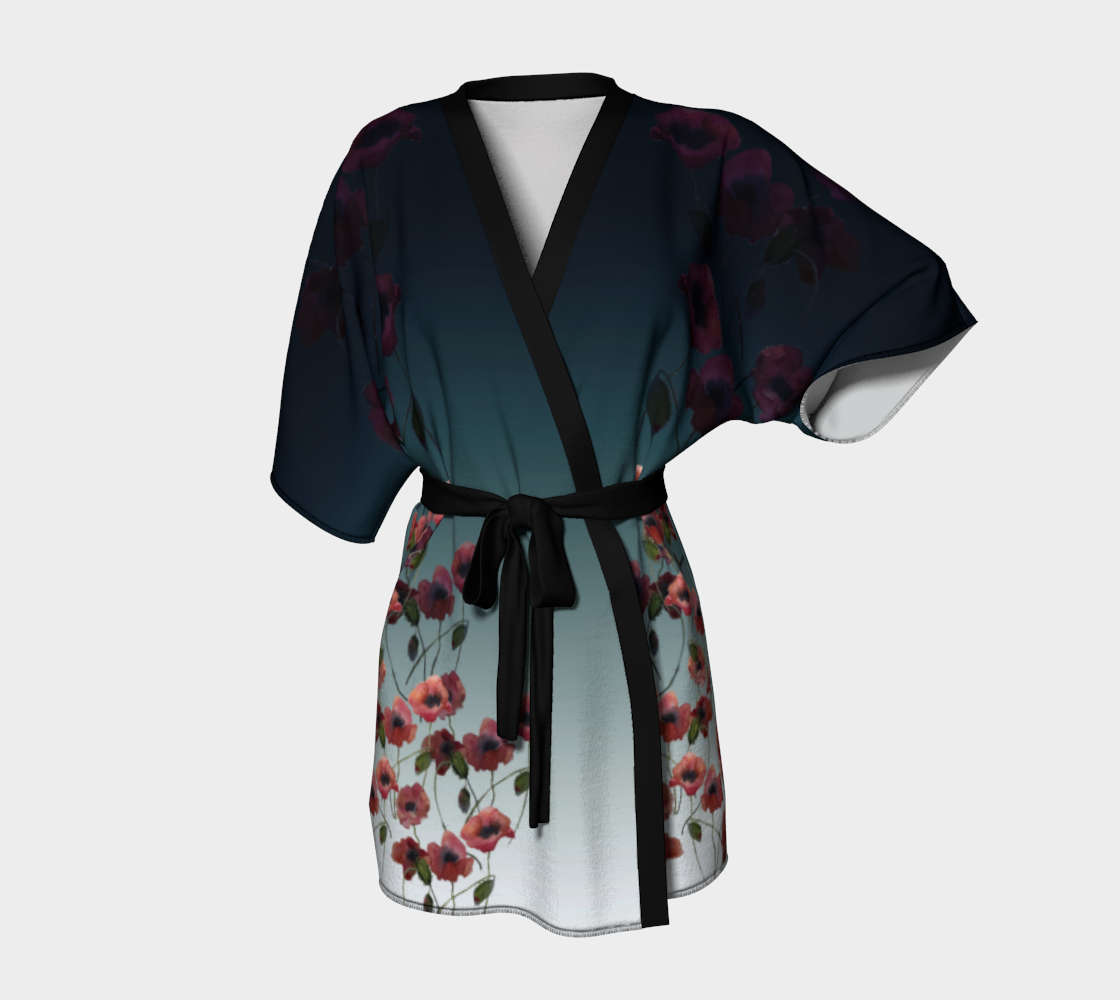 Poppies in the Moonlight Kimono Robe