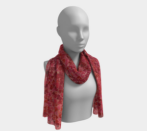 Hearts and Valentines Pure Habotai Silk Scarf in Two Lengths