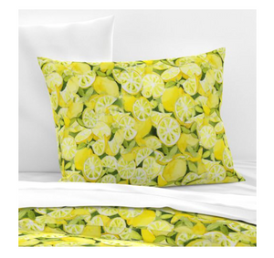 Pillow Sham - Watercolor Lemons