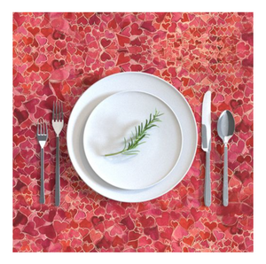 Rectangular Tablecloth Hearts and Valentines