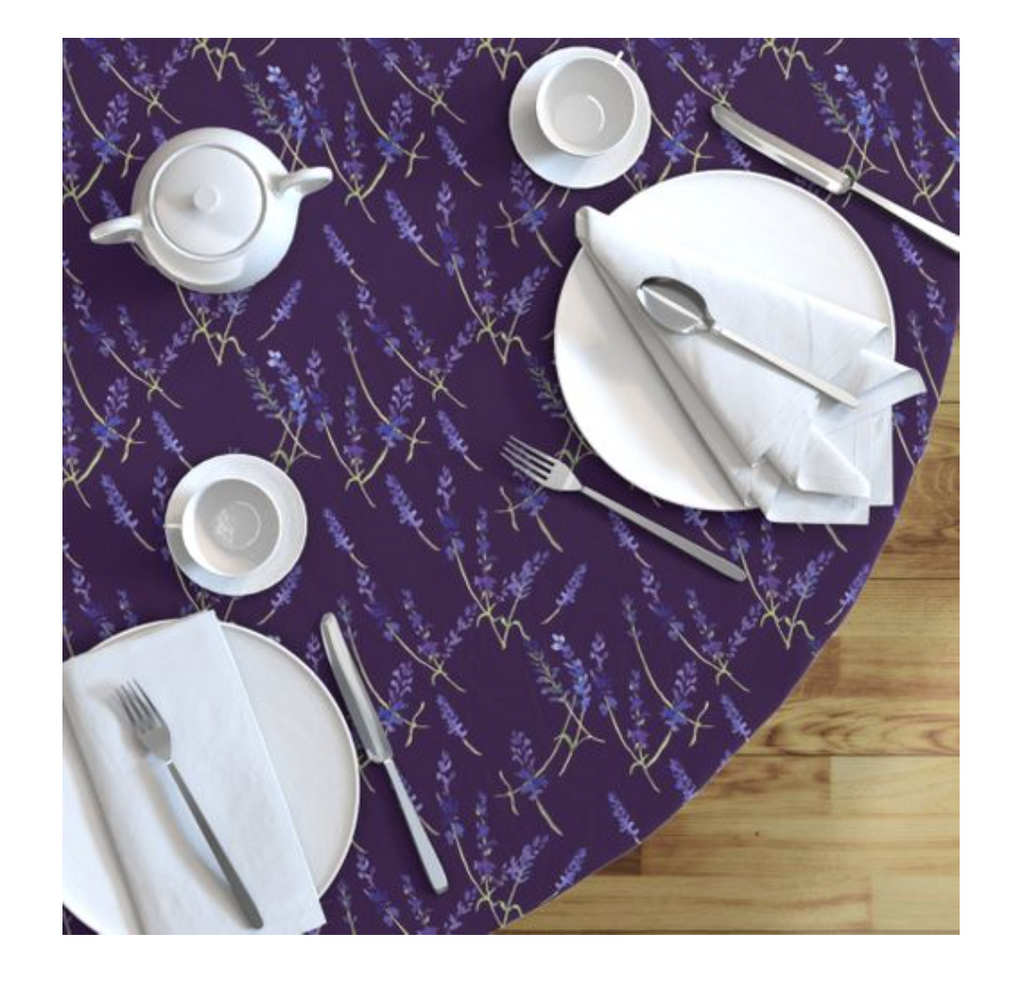 Round Tablecloth Fresh Lavender Deep Violet