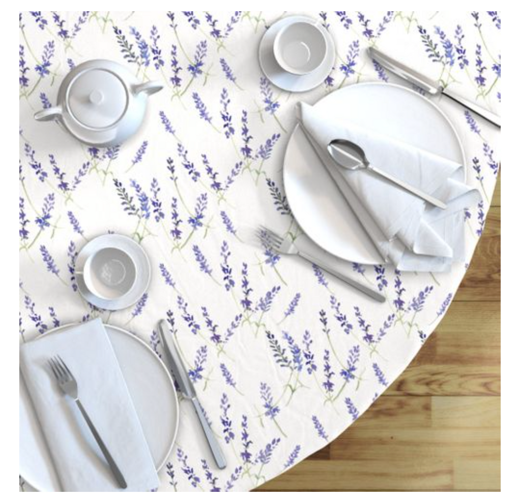 Round Tablecloth Fresh Lavender