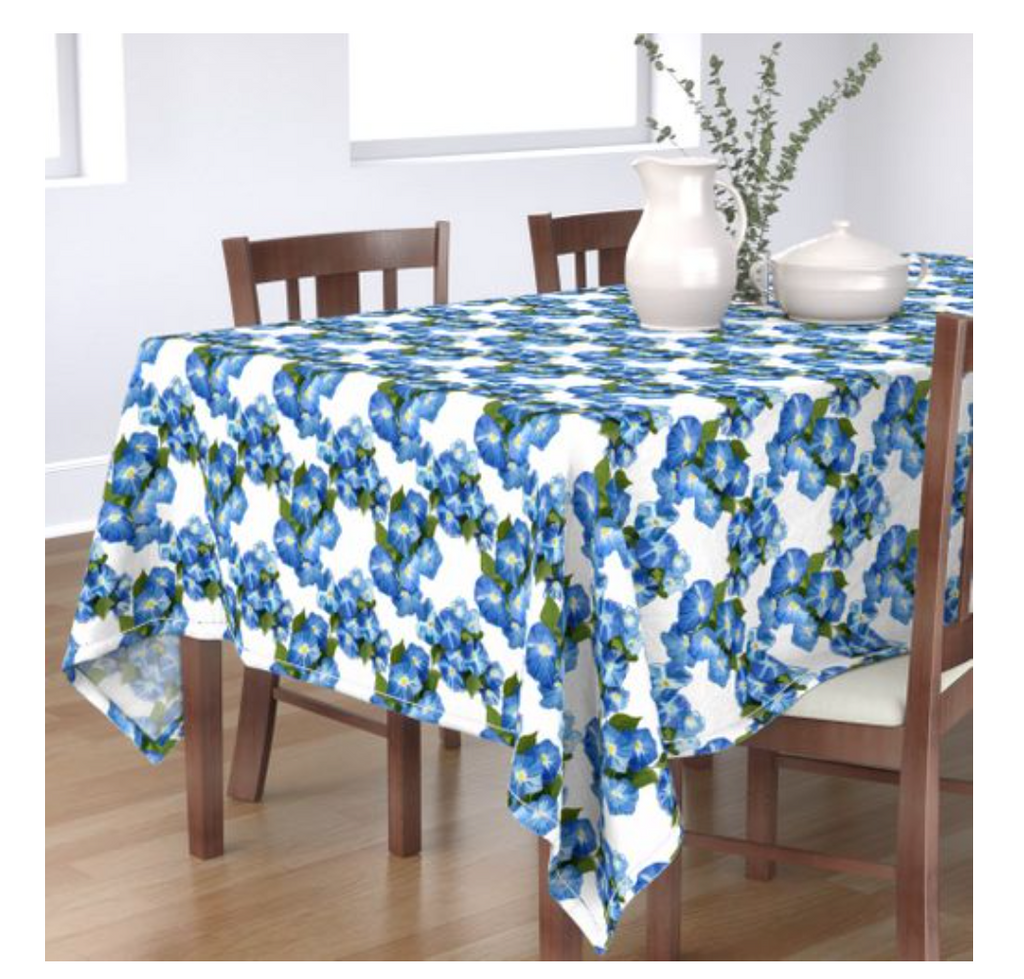 Rectangular Tablecloth Morning Glories