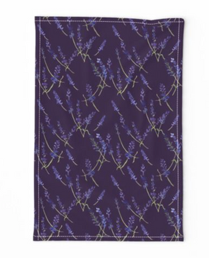 Fresh Lavender Deep Violet Tea Towel