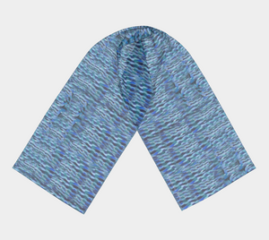 Blue Waves Silk Scarf in Two Lengths