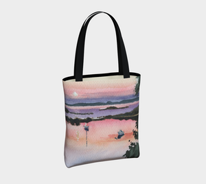 Moonrise Over the Cove Elegant Lined Handbag