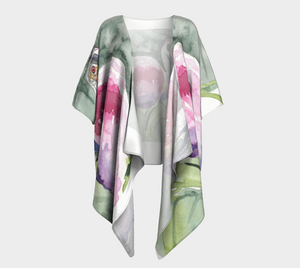 Roseate Spoonbill Draped Kimono