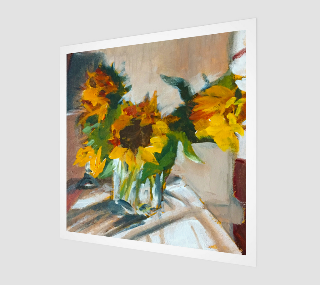 Sunflowers in a Vase Art Print Open Edition