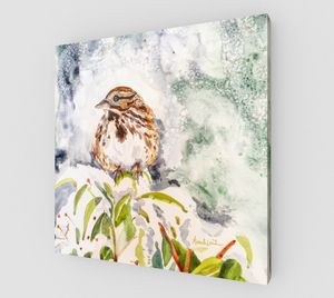 Song Sparrow in the Snow Gallery Wrapped Canvas