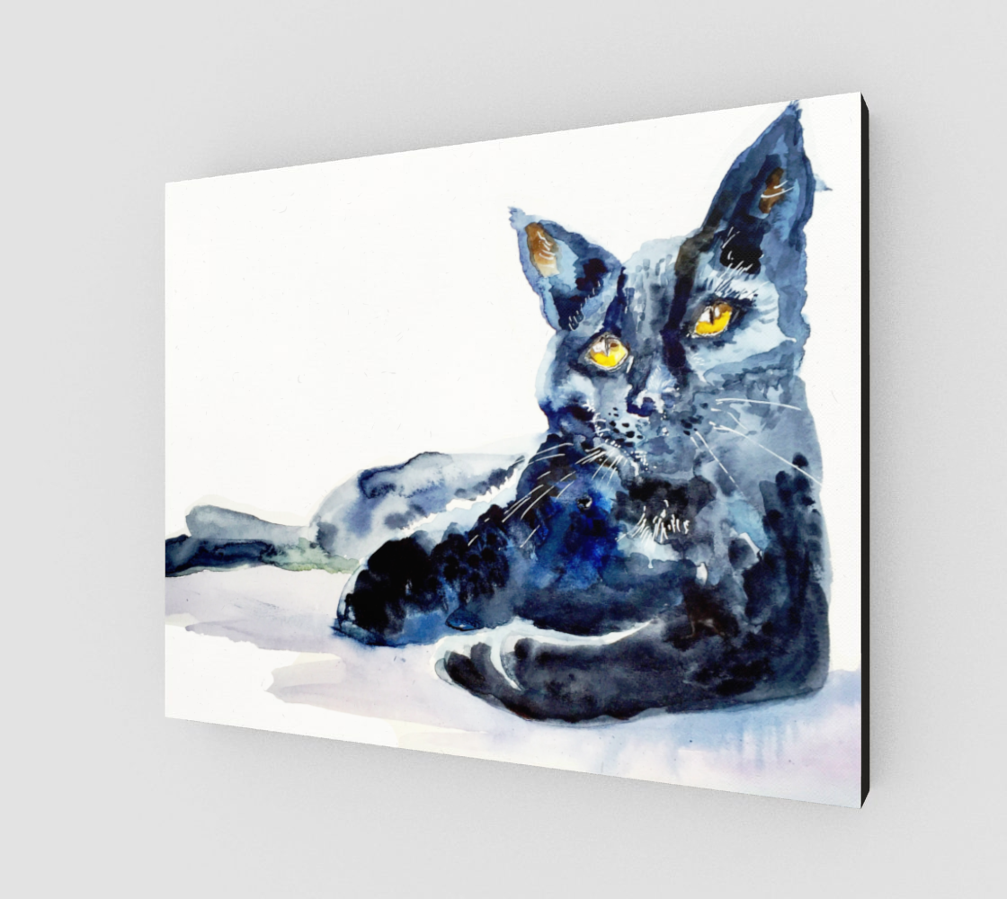 Black Cat Beauty 20x16 Gallery Wrapped Canvas