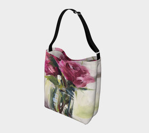 Summer Roses Soft Stretchy Neoprene Tote