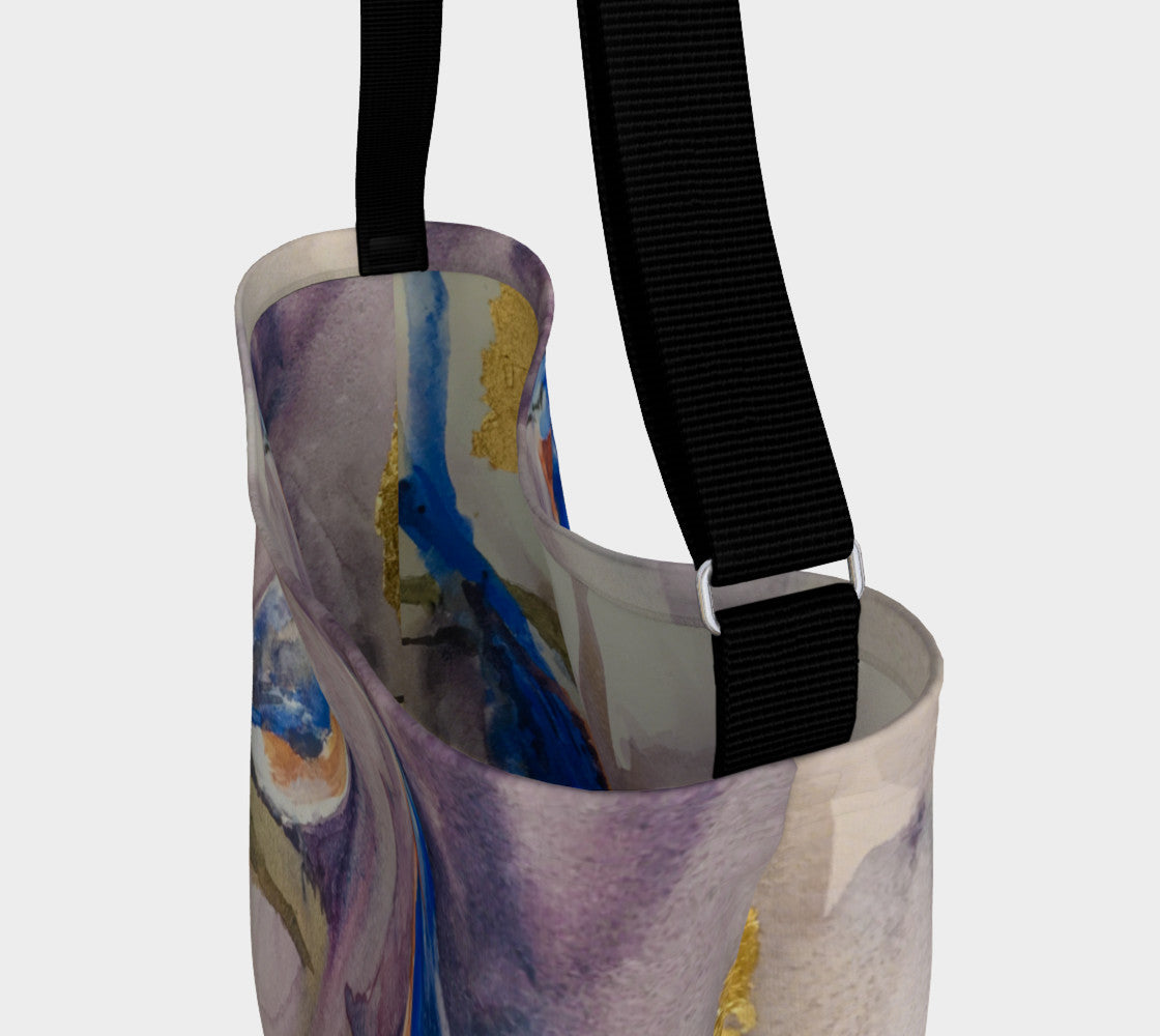Bluebirds with Gold Soft Stretchy Neoprene Tote
