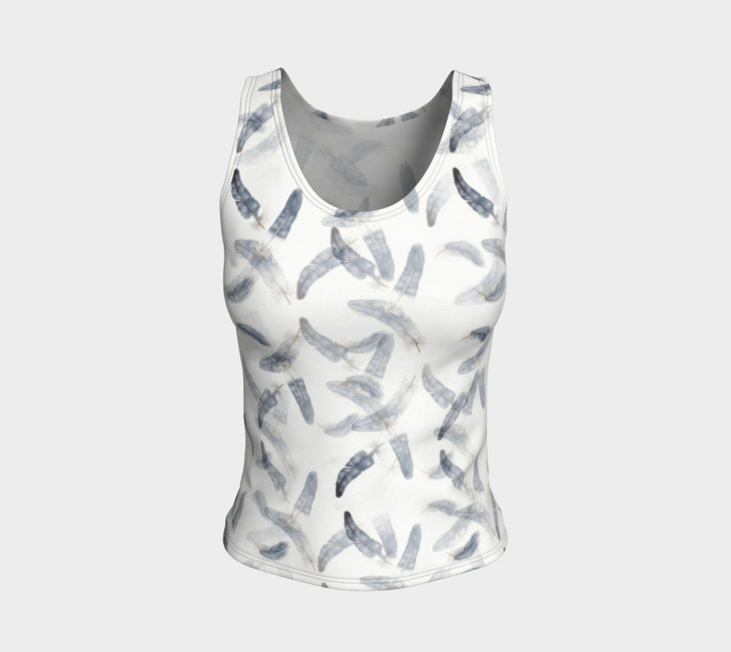 Blue Feather Fitted Tank