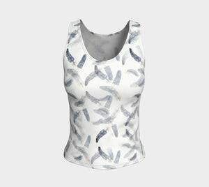 Blue Feather Fitted Tank