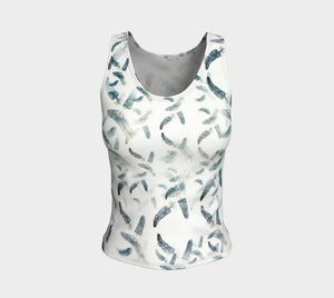 Fitted Tank Feathers Design Blue/Green (Regular)