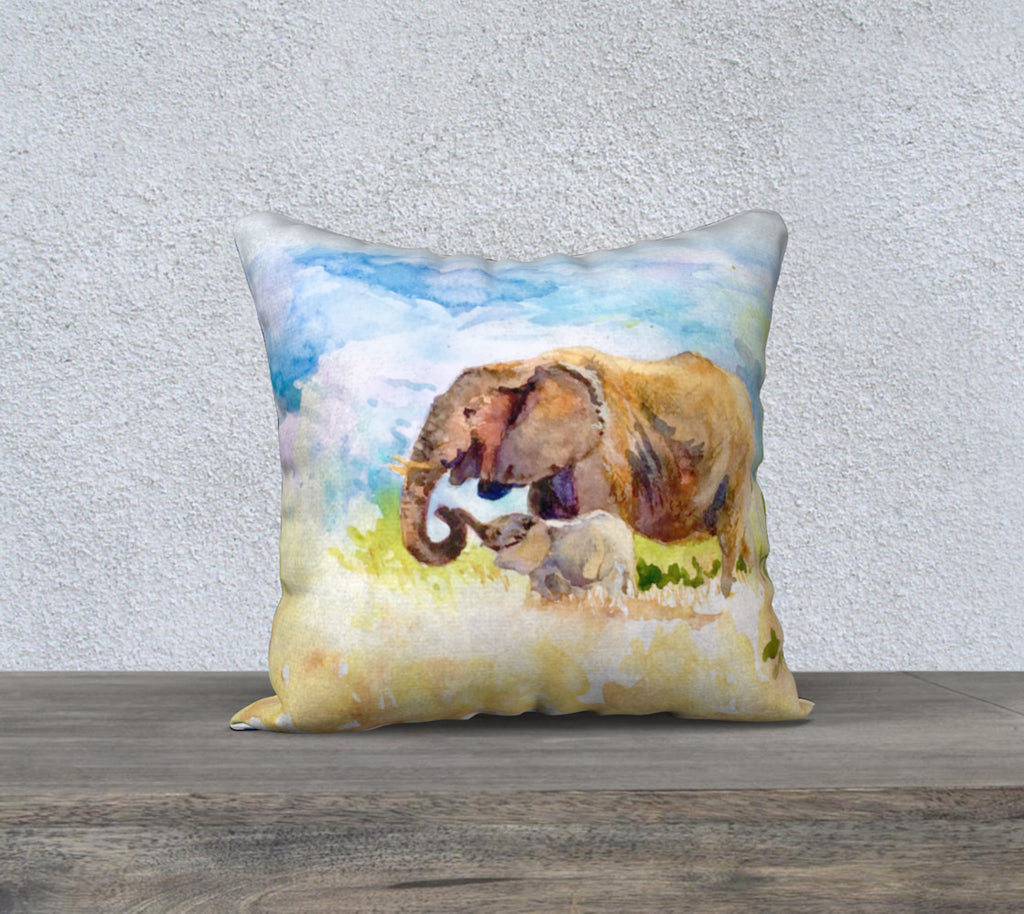 Elephant Love Pillow Cover 18"x18"