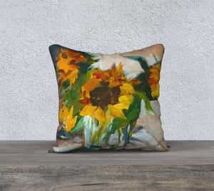 Sunflowers in a Vase 18"x18" Pillow Cover
