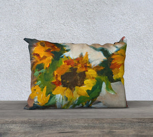 Sunflowers in a Vase 20"x14" Pillow Cover