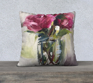 Roses on the Piano 22"x22" Pillow Cover