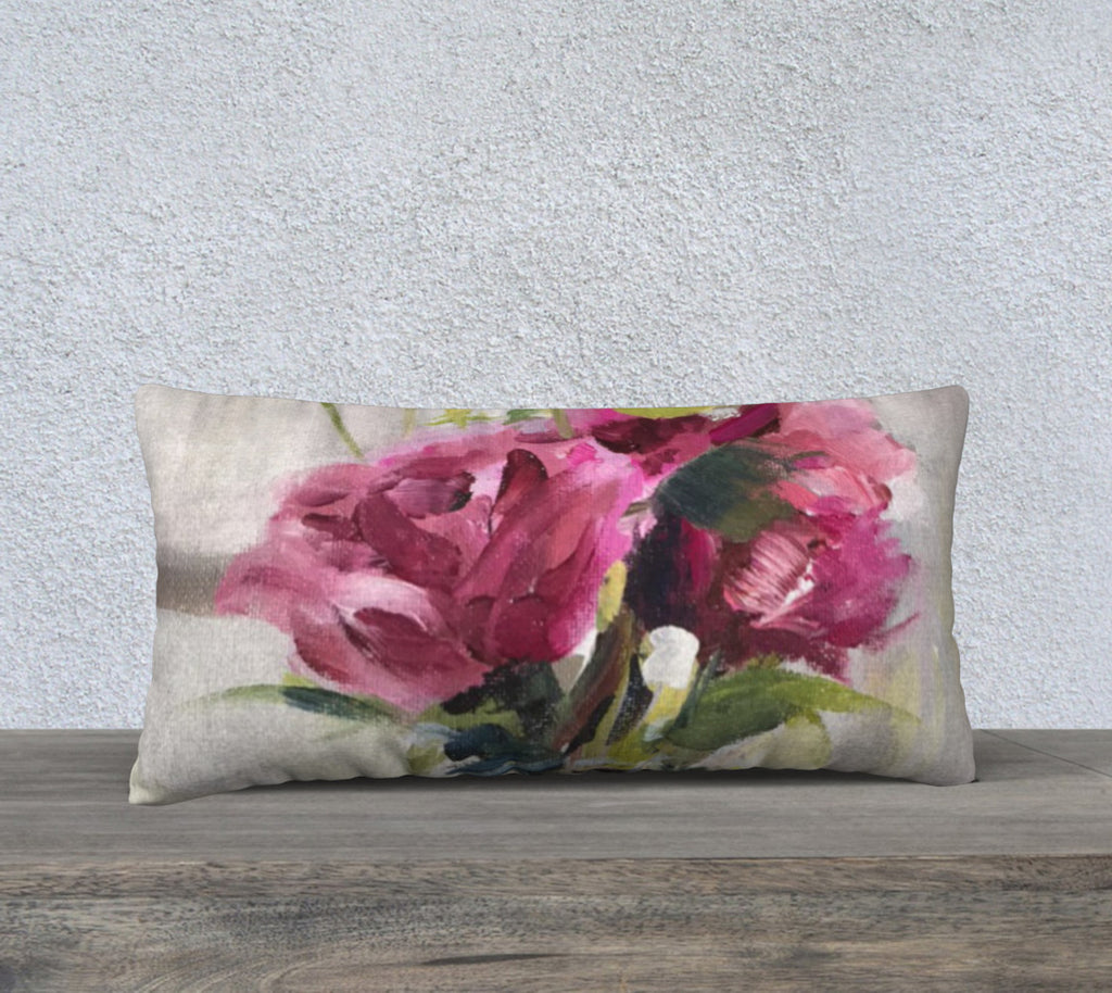 Roses on the piano 24"x12" Pillow Cover