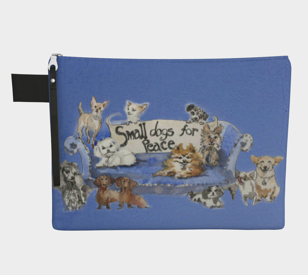 Small Dogs For Peace Clutch Carryall