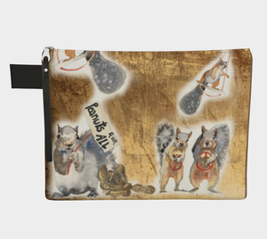Squirrels for Peace and Peanuts for All Clutch Carryall