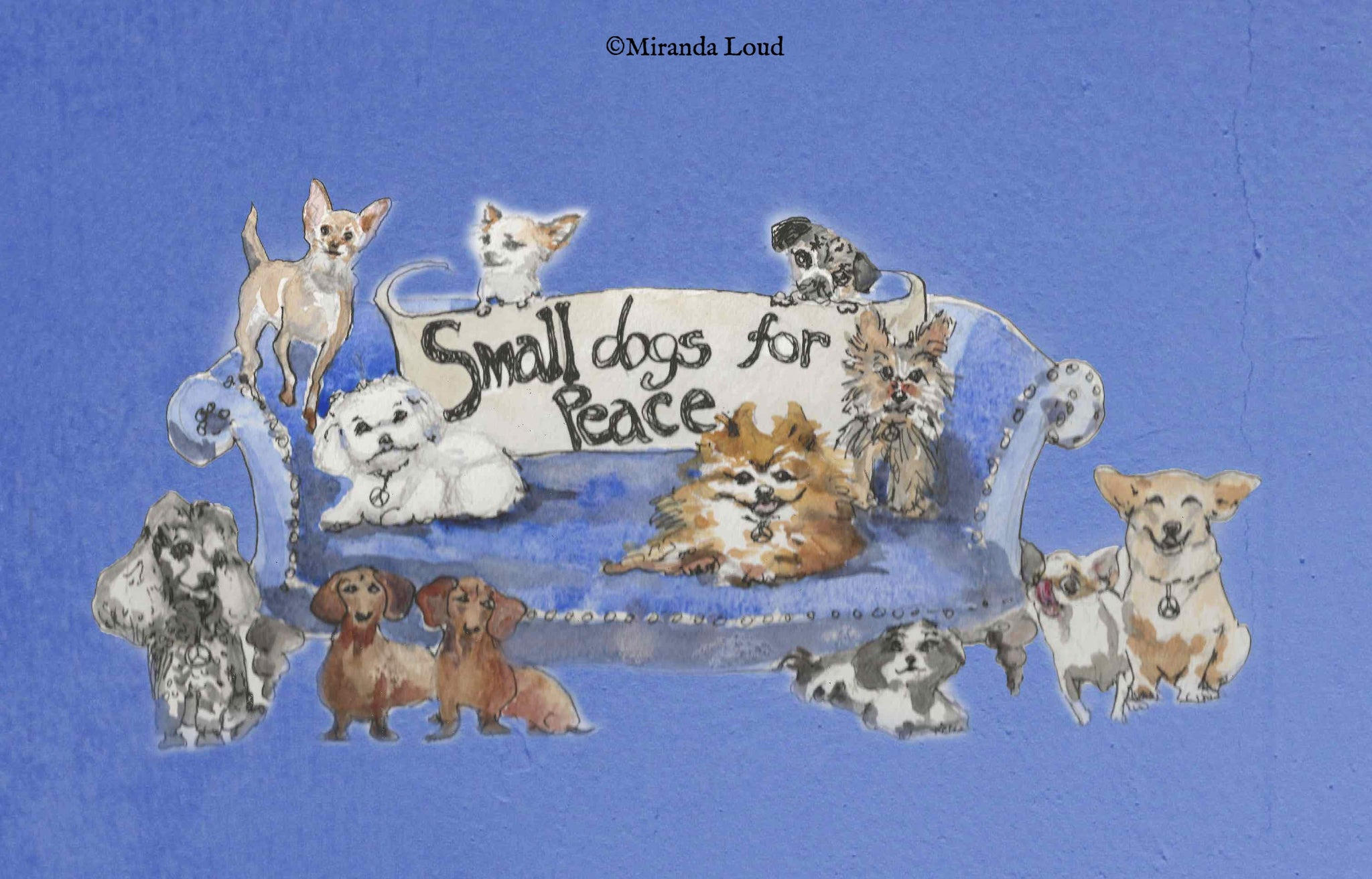 Small Dogs for Peace (Blue)